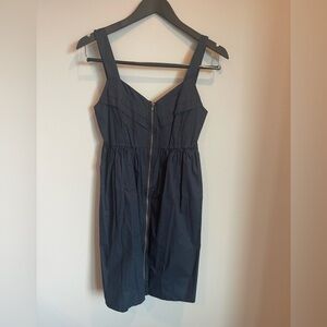 Navy blue zipper front dress